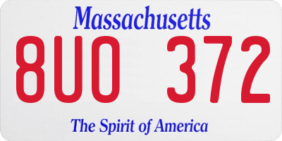 MA license plate 8UO372
