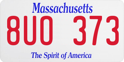 MA license plate 8UO373