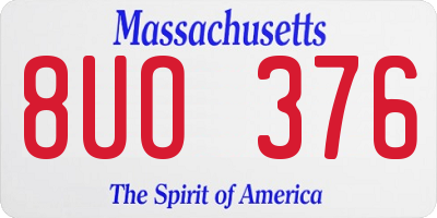 MA license plate 8UO376