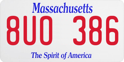 MA license plate 8UO386