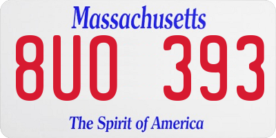MA license plate 8UO393