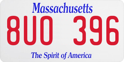 MA license plate 8UO396