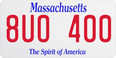 MA license plate 8UO400