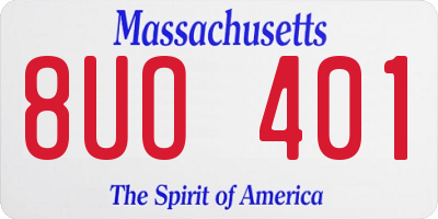 MA license plate 8UO401