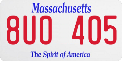 MA license plate 8UO405