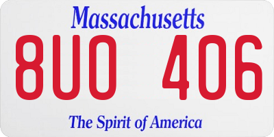 MA license plate 8UO406