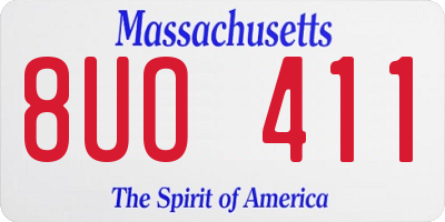 MA license plate 8UO411