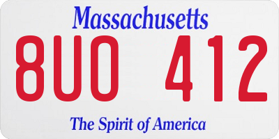 MA license plate 8UO412