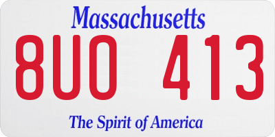 MA license plate 8UO413