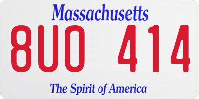MA license plate 8UO414