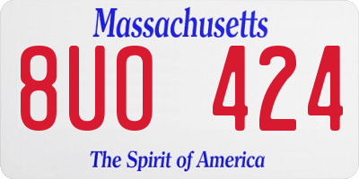 MA license plate 8UO424