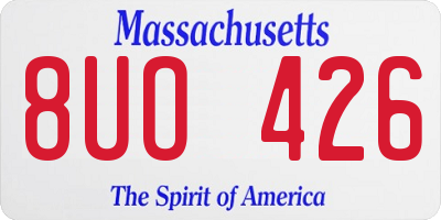 MA license plate 8UO426