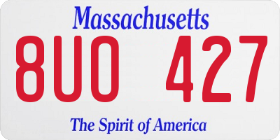MA license plate 8UO427