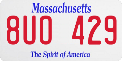 MA license plate 8UO429