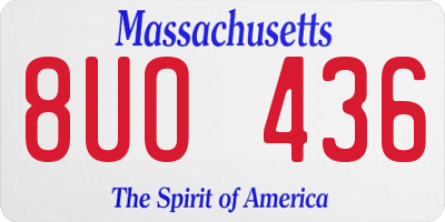 MA license plate 8UO436