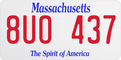 MA license plate 8UO437