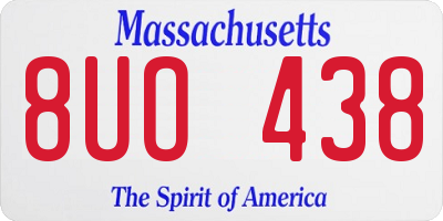 MA license plate 8UO438