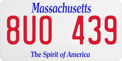 MA license plate 8UO439