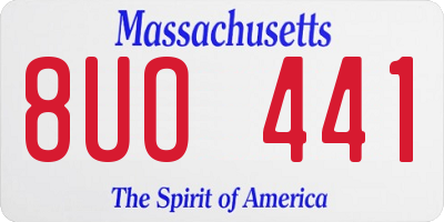 MA license plate 8UO441