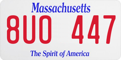 MA license plate 8UO447