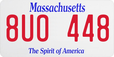 MA license plate 8UO448