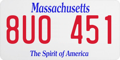 MA license plate 8UO451