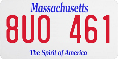 MA license plate 8UO461