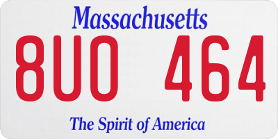 MA license plate 8UO464