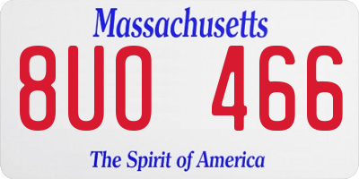 MA license plate 8UO466