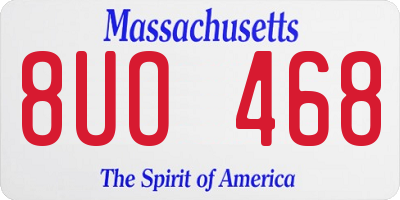 MA license plate 8UO468
