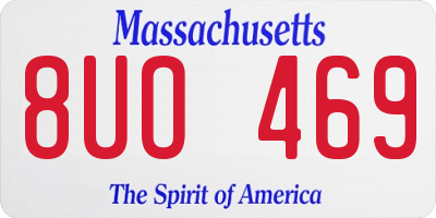 MA license plate 8UO469