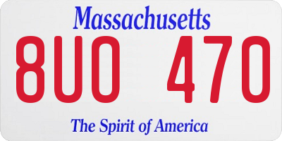 MA license plate 8UO470