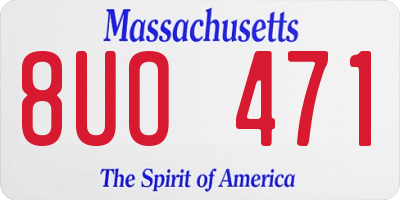 MA license plate 8UO471