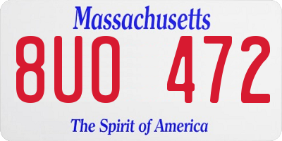 MA license plate 8UO472