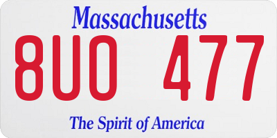 MA license plate 8UO477