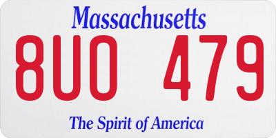 MA license plate 8UO479