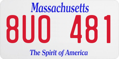 MA license plate 8UO481