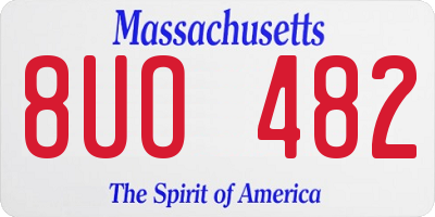 MA license plate 8UO482