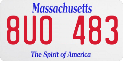 MA license plate 8UO483