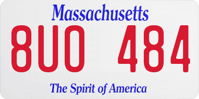 MA license plate 8UO484