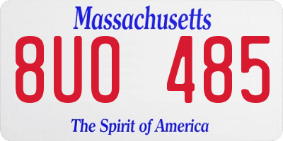 MA license plate 8UO485