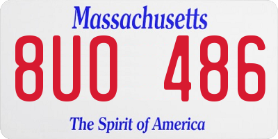MA license plate 8UO486