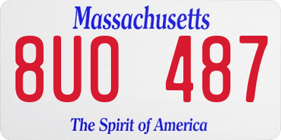 MA license plate 8UO487