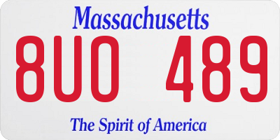 MA license plate 8UO489
