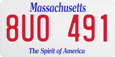 MA license plate 8UO491
