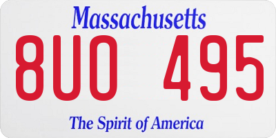 MA license plate 8UO495