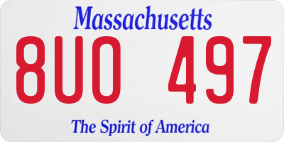 MA license plate 8UO497
