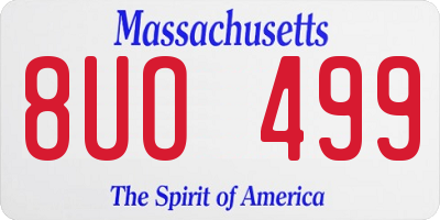 MA license plate 8UO499