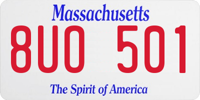 MA license plate 8UO501