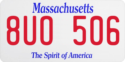 MA license plate 8UO506